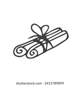 Doodle cinnamon illustration in vector. Hand drawn cinnamon illustration in vector. Doodle cinnamon icon in vector.