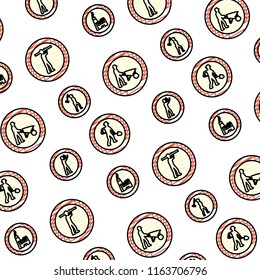 doodle circle caution emblem to industry maintenance background
