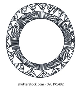 Doodle circle frame vector illustration
