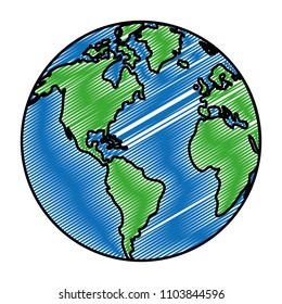doodle circle global america map geography