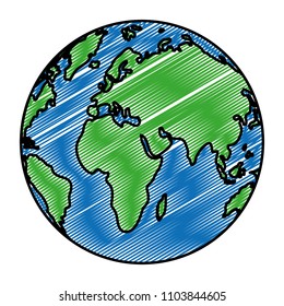 doodle circle global map asia and europe geography