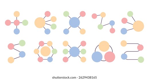 Doodle Circle Infographic Flat Collection