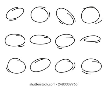 Doodle circle line hand drawing collection.Vector illustration