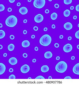 Doodle circle seamless pattern background. Hand drawn abstract circle shapes isolated on purple for use in design card, invitation, book, album, poster, brochures, notebook etc