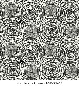 La textura sin fisuras del círculo del perro. Patrón de encaje sin fin con rondas de garabatos. Plantilla para el diseño textil, fondos, papel, tapas, paquete