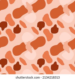 Doodle circle shape seamless pattern. Abstract camouflage background. Design for fabric, textile print, surface, wrapping, cover, greeting card, wallpaper. Vector illustration