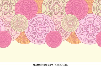 Doodle circle texture horizontal seamless pattern background