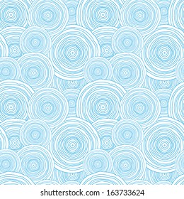 Doodle circle water texture seamless pattern background