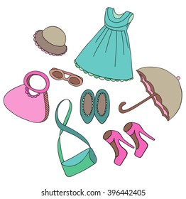   doodle circle of women's clothing and accessories