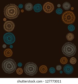 Doodle circles background-frame.