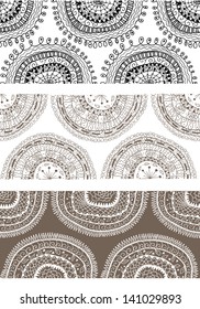 Doodle circles lines seamless pattern.