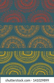 Doodle circles lines seamless pattern.