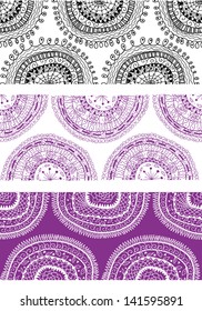 Doodle circles lines seamless pattern.