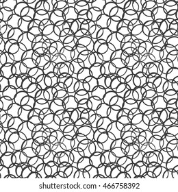 Doodle circles pattern. Simple pencil drawing effect texture. Abstract bubbles background. Vector pattern can be used for web design, fashion textile fabric or printed products.