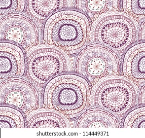 Doodle circles seamless pattern.