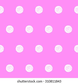 Doodle circles seamless pattern background. Hand drawn simple graphic geometric elements isolated on lilac background for use in design