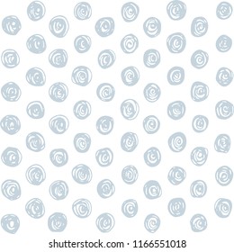 Doodle circles seamless pattern.
Hand drawn circles on white background.