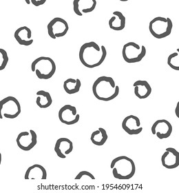Los círculos Doodle giran sin inconvenientes. Fondo de textura dibujado a mano monocromo.