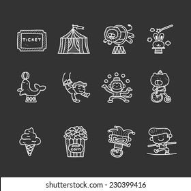 Doodle circus  icon set