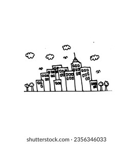 Doodle City landscape vector design
