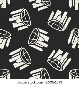 doodle city seamless pattern background
