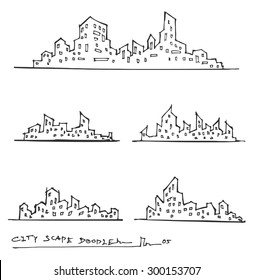 doodle of cityscape vector illustration drawing line