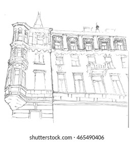 doodle of cityscape vector illustration drawing line