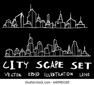 doodle of cityscape vector illustration drawing line