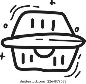 símbolo de la caja de estiroespuma de cartón vectorial