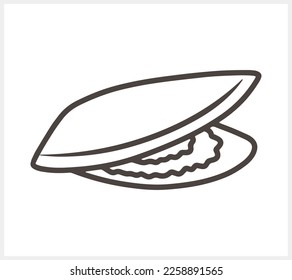 Doodle clam animal clipart Hand drawing sea food Coloring page book Engraving vector stock illustration EPS 10