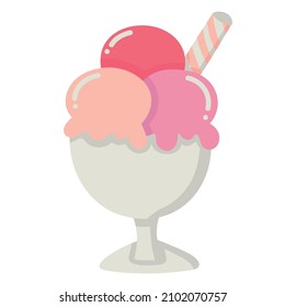 Doodle clipart balls of sweet ice cream