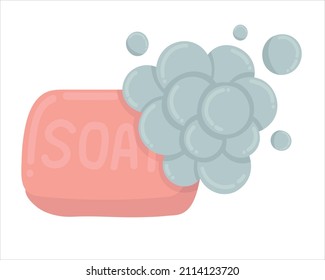 Doodle clipart bar de jabón con espuma