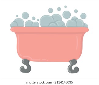 bathtub with bubbles clipart