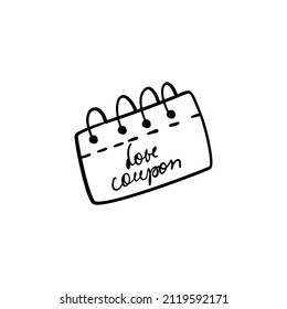 Doodle clipart element of love coupon and hearts, holiday clipart