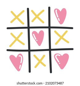Doodle clipart game of tic tac toe