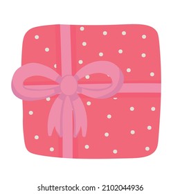 Doodle clipart gift box with ribbon