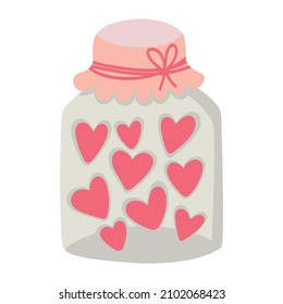 Doodle clipart glass jar with love