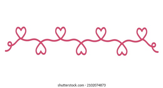 Doodle clipart ornament with hearts