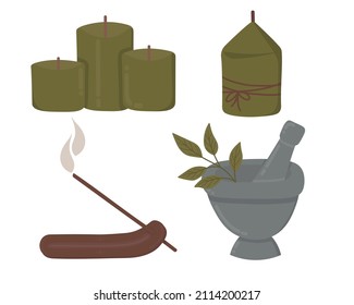 Doodle clipart set of home aromatherapy