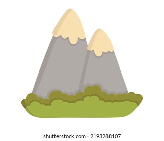 Doodle clipart  Snow  capped mountain peaks  All objects are repainted 