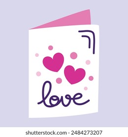 Doodle clipart valentine's day greeting card.