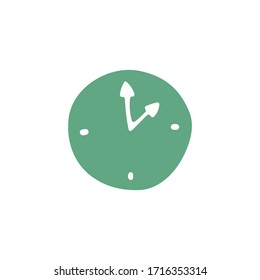 Doodle clock icon. Hand drawn vector illustration