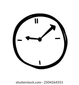 doodle clock icon illustration handdrawn style