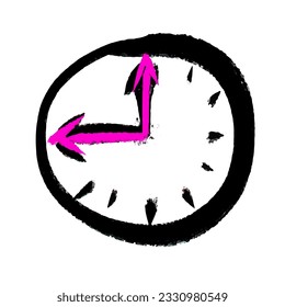 Doodle Clock Vector Icon. Can be use for graphic design, website, or time management app, this doodle clock icon brings a playful and fun element to your visuals
