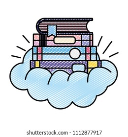 doodle close separator style in the cute cloud