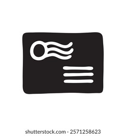 Doodle closed envelope hand drawn in flat style