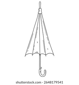 Doodle closed umbrella vector illustration. Hand drawn editable stroke drawing