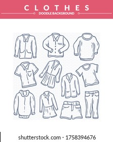 Doodle Clothes Background Love Texture Simple Stock Vector (Royalty ...