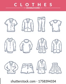 Hand Drawn Vector Clothing Set Isolated Stock Vector (Royalty Free ...