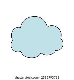 Doodle cloud coloring pages worksheets for kids activity printable. Trace and color cloud. Summer cartoon cloud clip art vector isolated on white background.